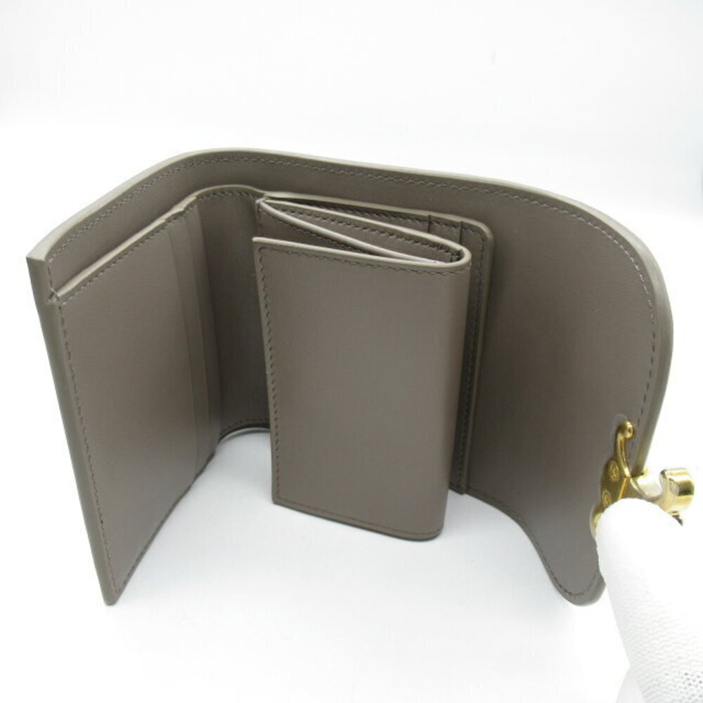 Celine Pepple Wallet Gray Triomphe Calfskin Shiny Leather - Picture 5 of 10